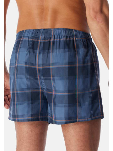 Schiesser Boxershorts Web in Grau / hellblau / rot