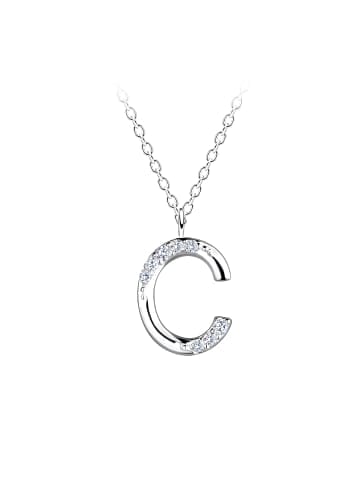 Alexander York Kette mit Buchstabenanhänger C aus 925 Sterling Silber, 2-tlg. in silber
