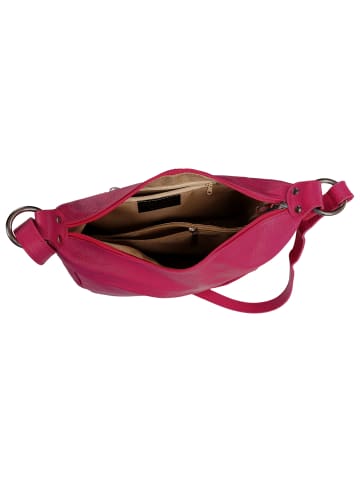 Toscanto Leder Schultertasche Toscanto Tasche pink, fuchsia ca. 35cm