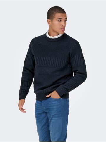 ONLY & SONS Strickpullover in Dark Navy