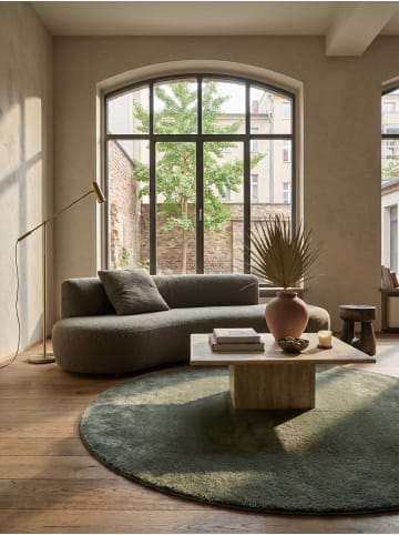 KADIMA DESIGN Teppich rund Uni rutschhemmend weich wohnlich Wohnzimmer