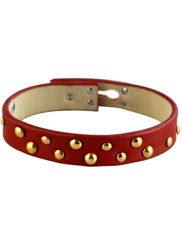 Adeliás Unisex Armband – Lederarmband aus Leder 22 cm in rot