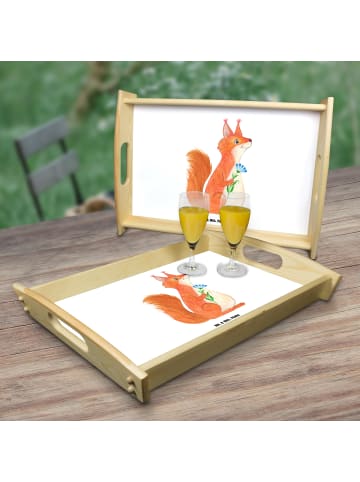 Mr. & Mrs. Panda sofatablett Eichhörnchen Blume ohne Spruch in Weiß