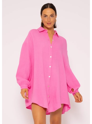 SASSYCLASSY Ultra Oversize Musselin-Blusenhemd lange Variante in Pink