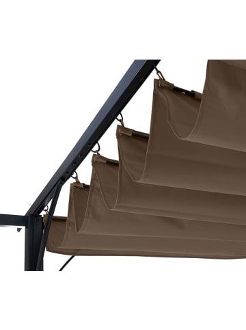 MCW Pergola C42 mit Schiebedach, 3x3m taupe-braun