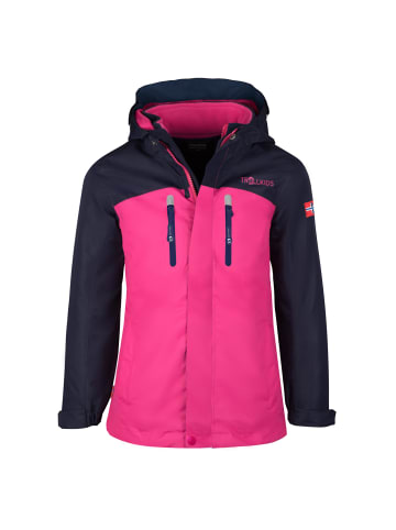 Trollkids 3 in 1 Jacke Bryggen in navy/pink