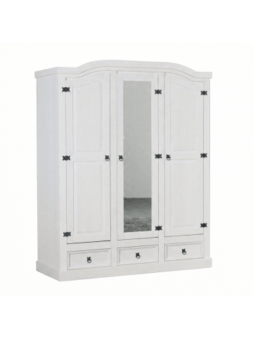 ebuy24 Kleiderschrank New Mexico Weiß 157 x 57 cm