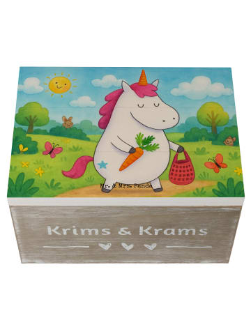 Mr. & Mrs. Panda Holzkiste Einhorn Vegan Design ohne Spruch in Weiß