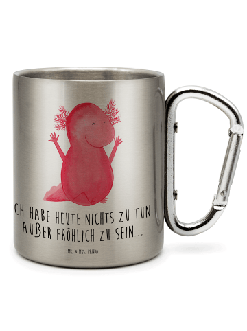 Mr. & Mrs. Panda Edelstahlbecher Axolotl Hurra mit Spruch in Silber