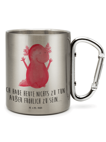 Mr. & Mrs. Panda Tasse Axolotl Hurra mit Spruch in Silber
