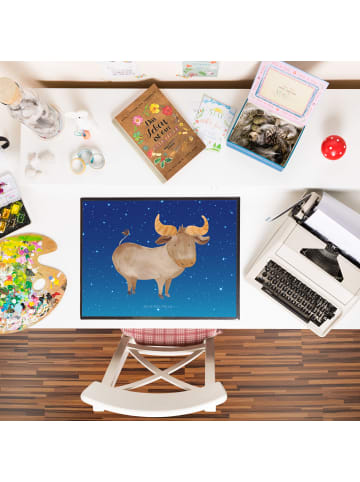 Mr. & Mrs. Panda Schreibunterlage Sternzeichen Stier ohne Spruch in Sternenhimmel Blau