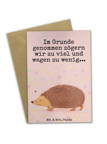 Mr. & Mrs. Panda Klappkarte Igel Herzen Design mit Spruch in Weiß