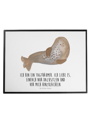 Mr. & Mrs. Panda schreibtischunterlage Robbe Lachen mit Spruch in Weiß