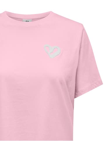 JACQUELINE de YONG 2er-Pack T-Shirt mit Schriftzug Legere-Optik in Rosa