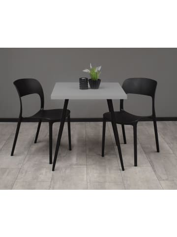 58 aufm Kessel BISTROTISCH Ekaterina 70x70x75 schwarz matt/kreidegrau matt lack