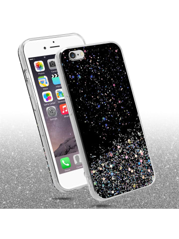 cadorabo Hülle für Apple iPhone 6 PLUS / 6S PLUS Glitter in Schwarz mit Glitter