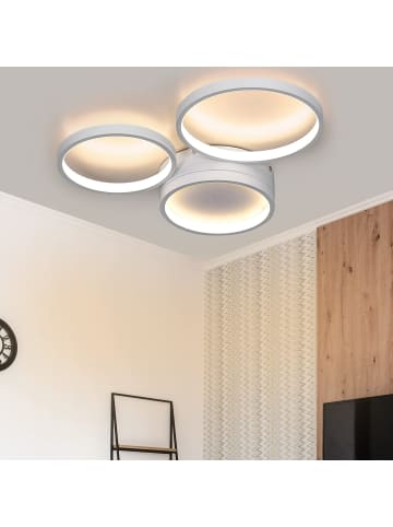 ZMH Deckenleuchte LED in weiß 3-flammige Ring 3000K warmweiß Moderne Flurlampe 22W