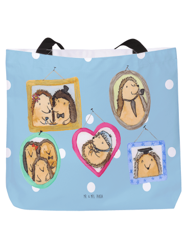 Mr. & Mrs. Panda Tasche Igel Familie ohne Spruch in Blau Pastell