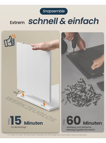 SONGMICS HOME Schuhbank Kadin in Weiß und Grau - (B)30.5 x (H)48 x (T)104 cm