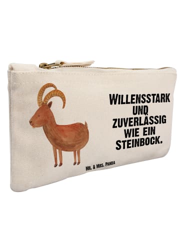 Mr. & Mrs. Panda Schminktasche Sternzeichen Steinbock mit Spruch in Weiß
