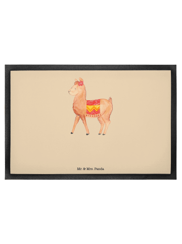 Mr. & Mrs. Panda Türvorleger Alpaka Stolz mit Spruch in Kaktus Grün