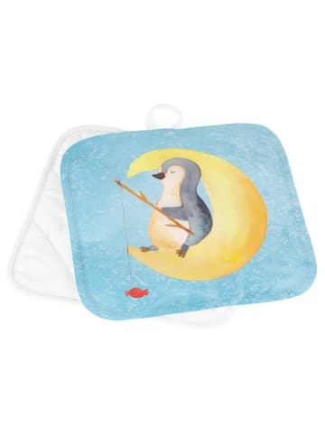 Mr. & Mrs. Panda Topflappen Pinguin Mond ohne Spruch in Eisblau