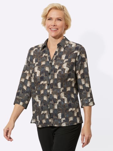 WITT WEIDEN Druckbluse in beige-schwarz-bedruckt