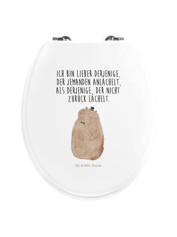 Mr. & Mrs. Panda WC Sitz Murmeltier mit Spruch in Weiß