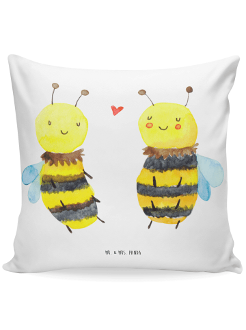 Mr. & Mrs. Panda 40x40 Kissen Biene Verliebt ohne Spruch in Weiß