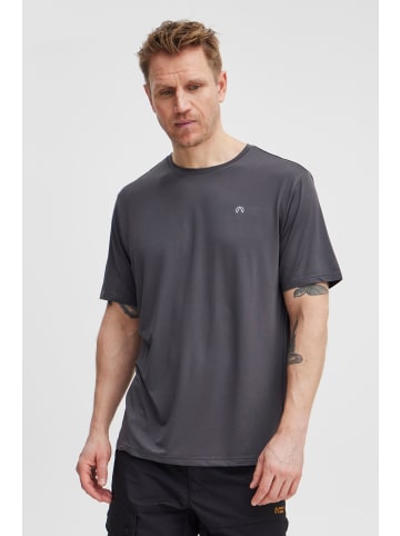 North Bend T-Shirt NBTergo M S/S Tee 241924MMM sportliches T-Shirt mit reflektierendem Logoprint in Grau