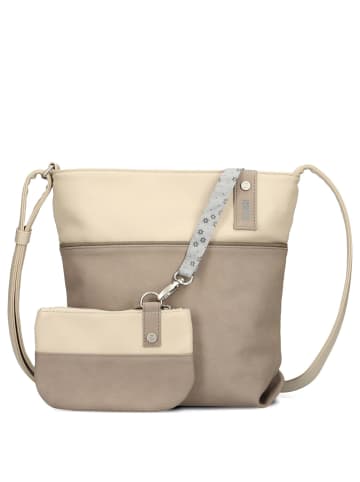 Zwei Jana J10 - Schultertasche 29 cm (papaya) in nubuk-cappuccino