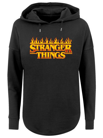 F4NT4STIC Oversized Hoodie Stranger Things Fire Logo Women Netflix TV Series in schwarz