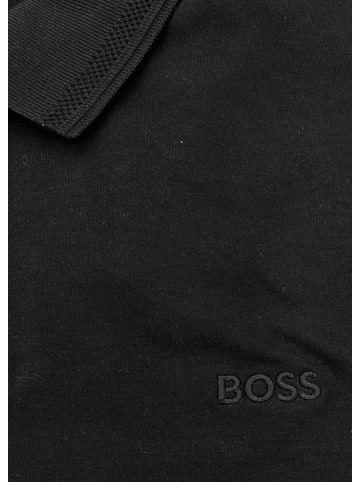 BOSS Langarm Polo Interlock in Black