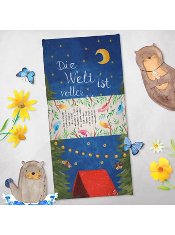Mr. & Mrs. Panda Badhandtuch Vogelgezwitscher mit Spruch in Weiß