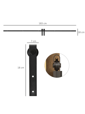 HOMCOM Schiebetor-183B x 0,6T x 18H cm-Schwarz