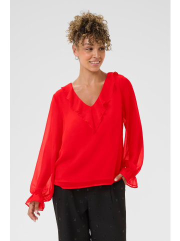 Cream Langarm-Bluse CRFlake Regular fit in High Risk Red