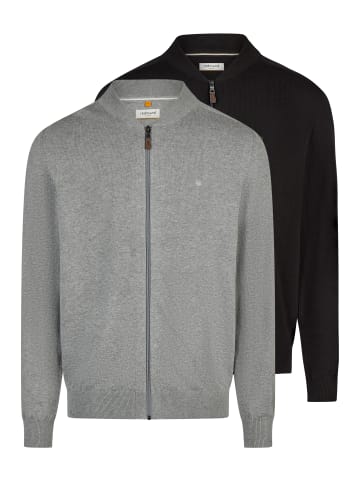 Redmond Strickjacke Basic in Hellgrau / schwarz