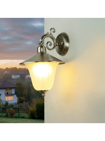 Licht-Erlebnisse Außen Wandlampe (B)20 x (H)30 cm in Nickel matt Weiß