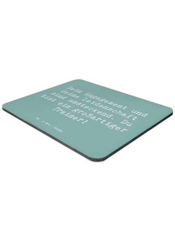 Mr. & Mrs. Panda Mousepad Spruch Großartiger Trainer mit Spruch in Meeresbrise