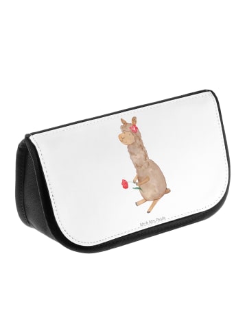 Mr. & Mrs. Panda Waschtasche Alpaka Blume ohne Spruch in Weiß