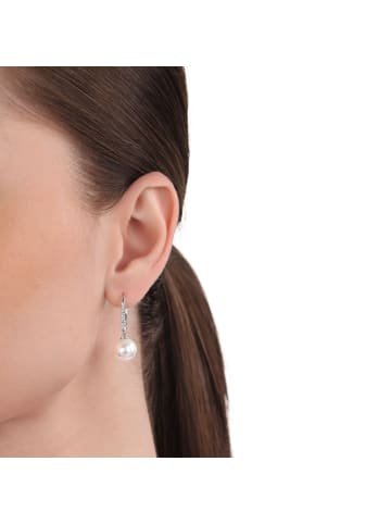 Amor Creolen Silber 925, rhodiniert in silber