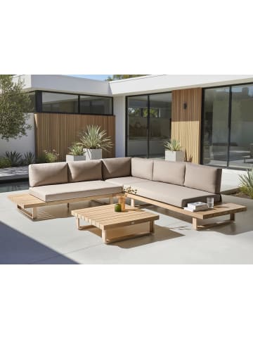 Beliani 2-tlg Sitzgruppe MYKONOS in Beige/Braun