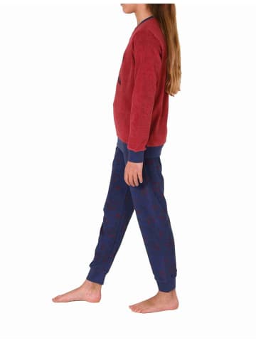 NORMANN Frottee Schlafanzug langarm Bündchen Sterne - 77739 in pink