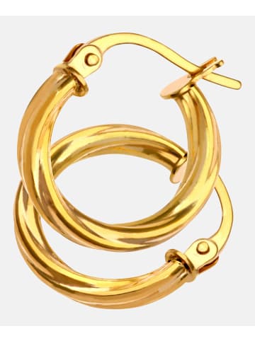 Diamant L'éternel Creolen aus 375 Gelbgold