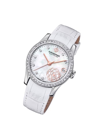 Candino Analog-Armbanduhr Candino Elegance weiß mittel (ca. 33mm)