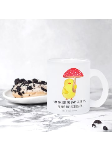 Mr. & Mrs. Panda Glas Küken Fliegenpilz mit Spruch in Transparent