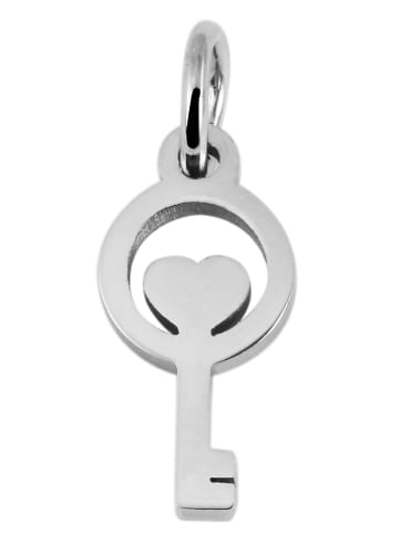 Adeliás Damen Anhänger – Schlüssel Herzanhänger aus Edelstahl in silber