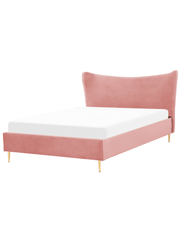 Beliani Doppelbett CHALEIX in Rosa/Gold - (W) 168 x (H) 109 x (L) 212 cm