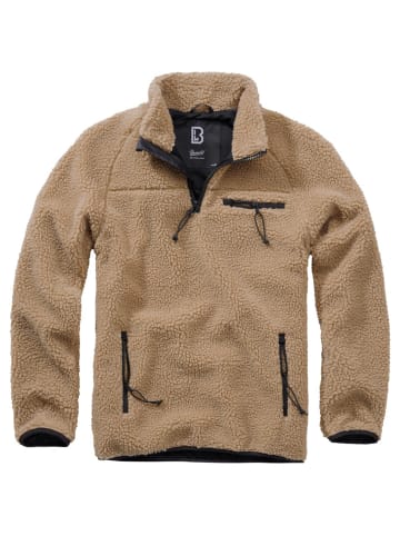 Brandit Fleecejacke/Fleecepullover "Teddyfleece Troyer" in Khaki