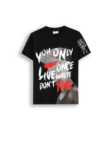 Coccodrillo T-Shirt mit kurzen Ärmeln in schwarz